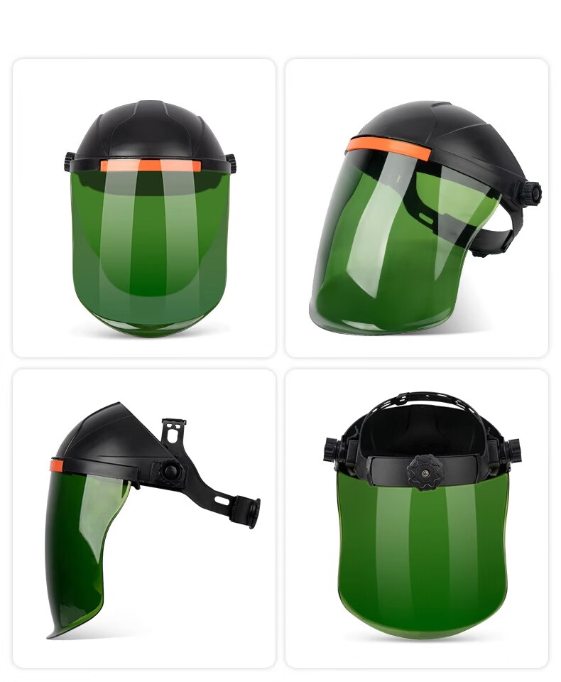 Minggu Protective Welding Face Shield Head-Mounted Anti-Burn Face Mask Yellow Top Aluminum Edge Protective Mask 11