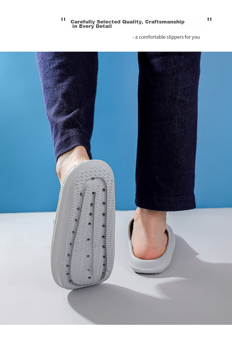 GUOLUOFEI 2025 New Thick-Soled Couple Slippers, Home Indoor Slippers with Squishy Feel, Women's Sandals, Gray, Size 36-37 11