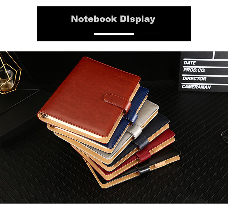 TENGXIONG Notebook A5 Detachable Ring-Bound Leather Cover B5 Loose-Leaf Notebook, Thickened Buckle Journal, Diary, Simple Office Meeting Business Record Book, Stationery Customization with Logo 12