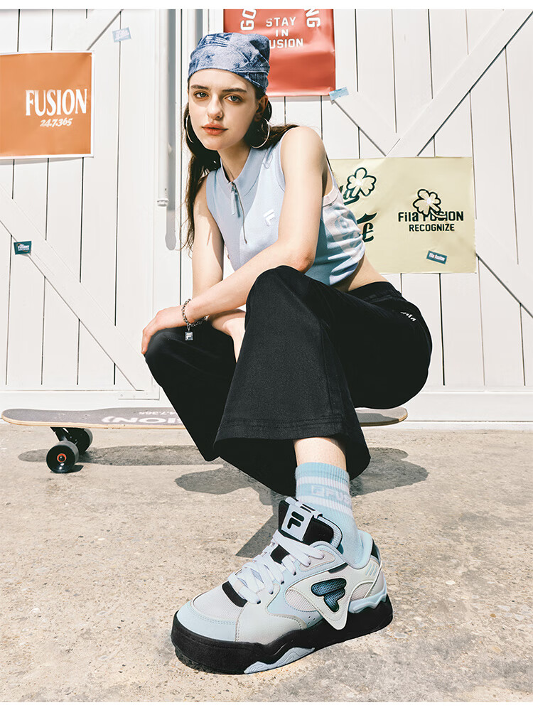FILA FUSION FILA Trendy Women's Skateboard Shoes [Same Style As National Team], Casual Skate Shoes KICK II 9