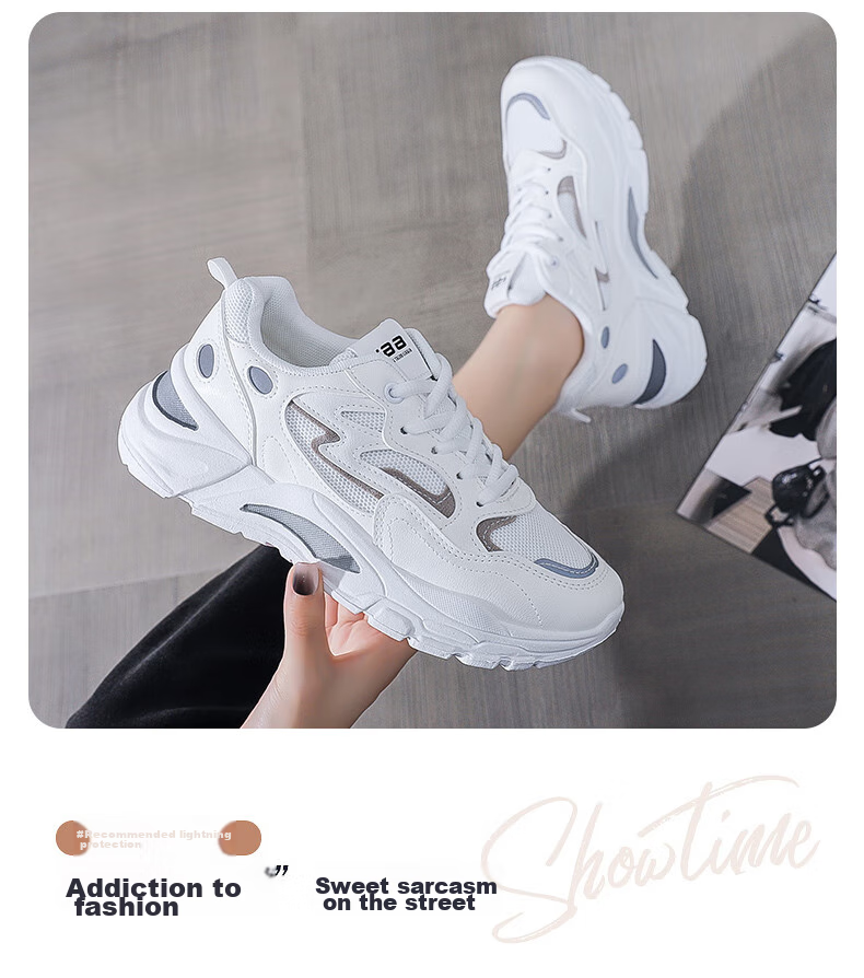 CARTELO Women's Dad Sneakers, Spring Casual White Shoes, Comfortable Sports Shoes, Running Shoes for Women, 0936 White, Size 35 4