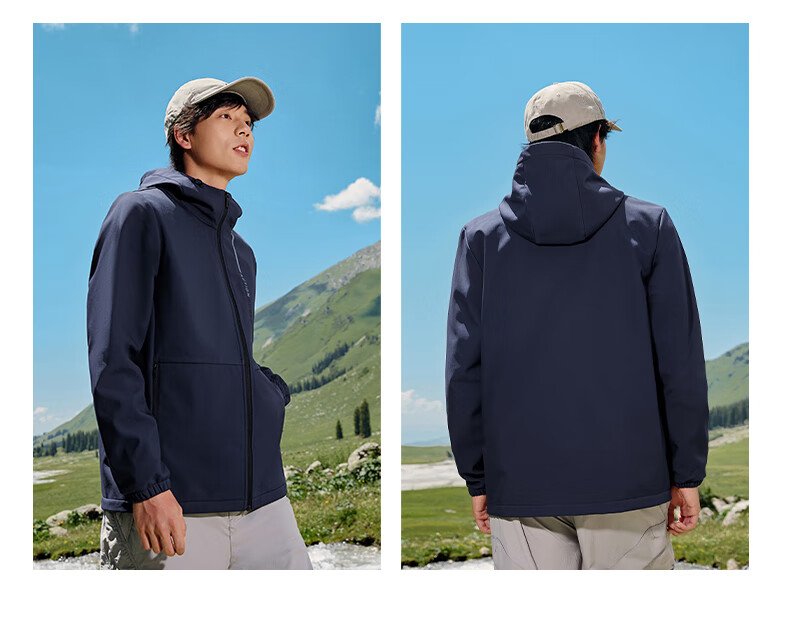 361° Men's Spring Jacket, Triple Protection, Fleece-Lined Sports Casual Windbreaker Fleece Coat, 652544605D-2 31