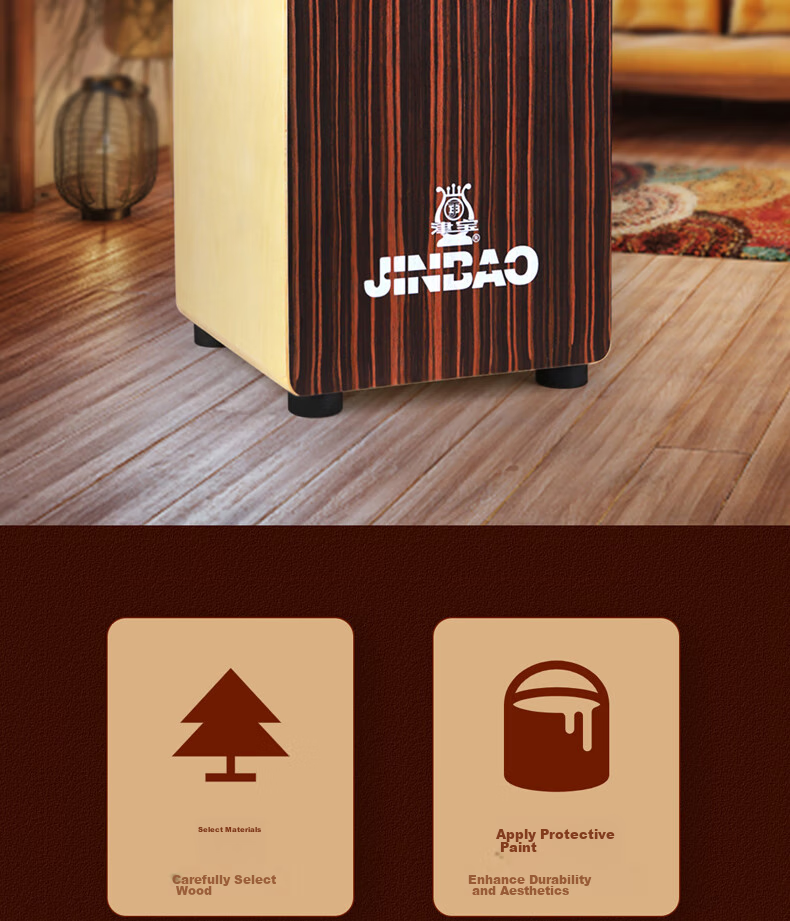Jinbao Box Drum, Tumbler, Hand Drum, Clapper Drum, Hand-Held Drum, Clapper Drum, Tumbler Drum, Percussion Wooden Box Drum Instrument 2