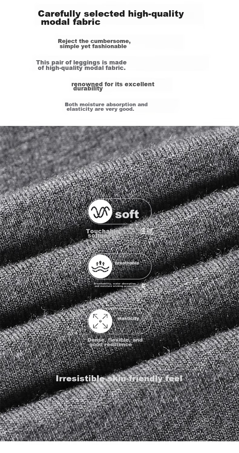 LangSha Modal Leggings for Women, Spring And Autumn Wear, Nine-Tenths Thin Yoga Pants, Black Slim-Fit Elastic Skinny Pants 2