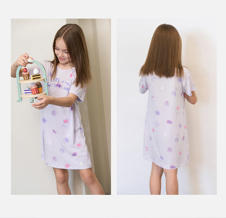 Aimer Kids Girls' Modal Camisole Nightgown for Spring And Summer, Class A Sleepwear AK144E531 Floral Gray 170 7