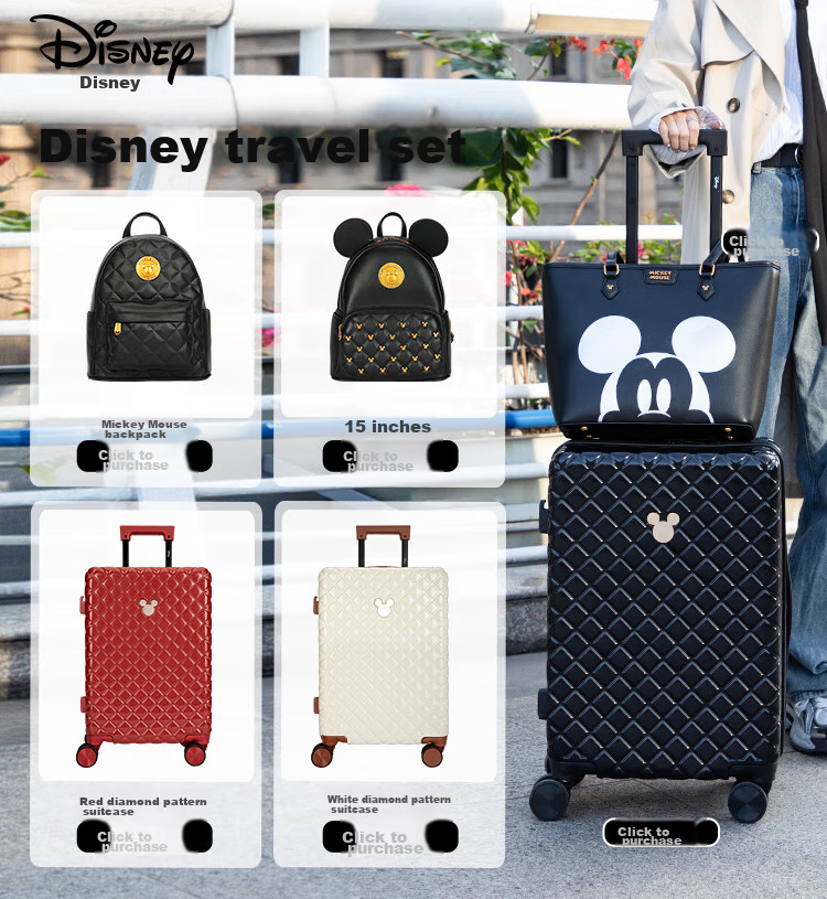 Disney Mickey Mouse Backpack for Women, Fashionable Teenage Girl Backpack, Birthday Gift Box Set for Girls 2