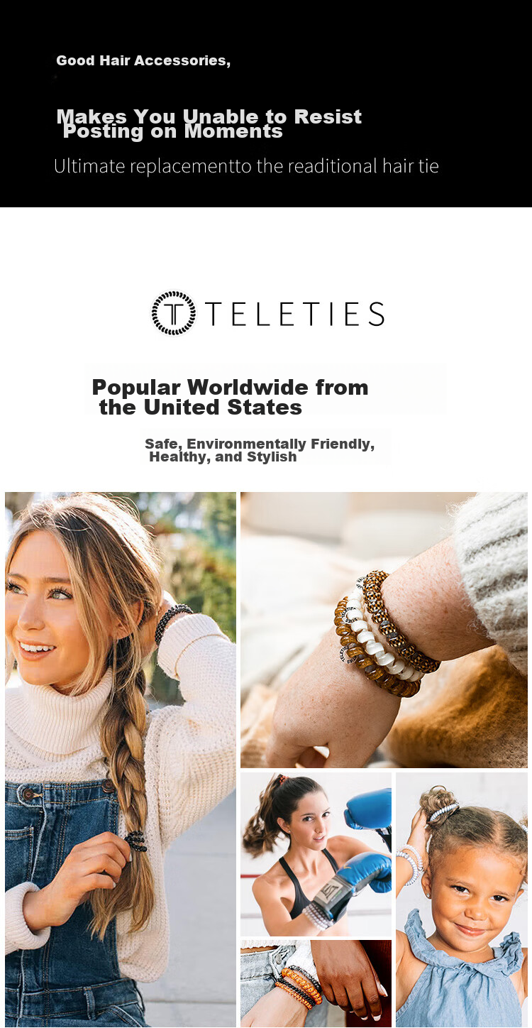 TELETIES American Imported Telephone Cord Organizer, Teli Ring, TT Ring, Cord Wrap, Birthday Gift for Women, Classic Black M 1