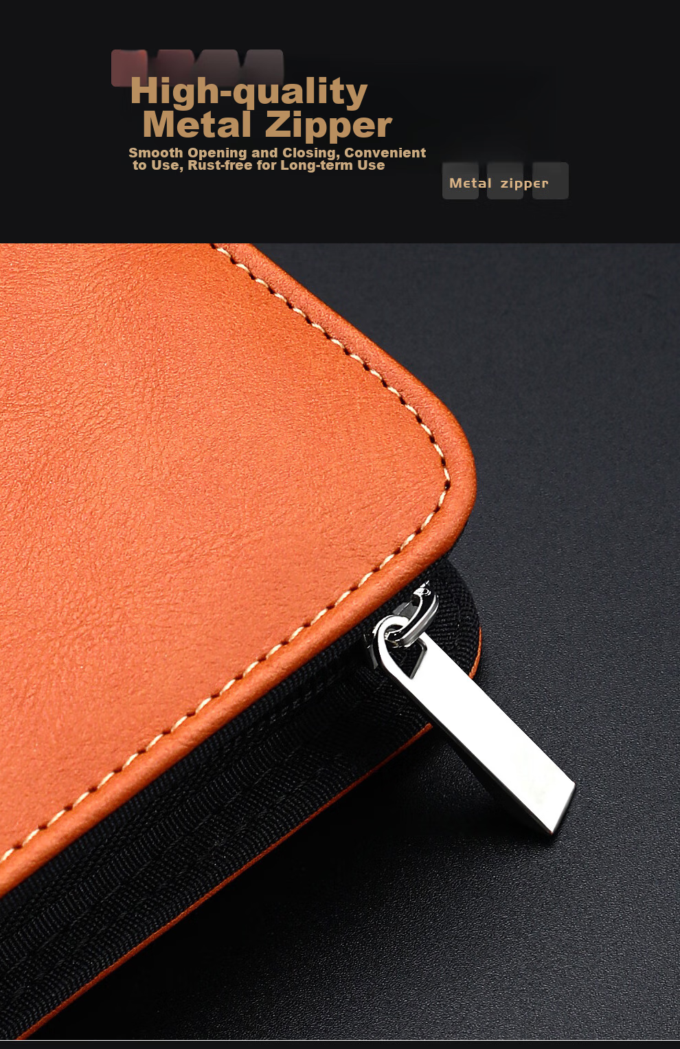 Jiaranheng A6 Business Loose-Leaf Notebook, Multifunctional Zipper Notebook, Detachable And Replaceable Inner Pages, Simple Meeting Record Book, Work Diary, Customizable, Black 8