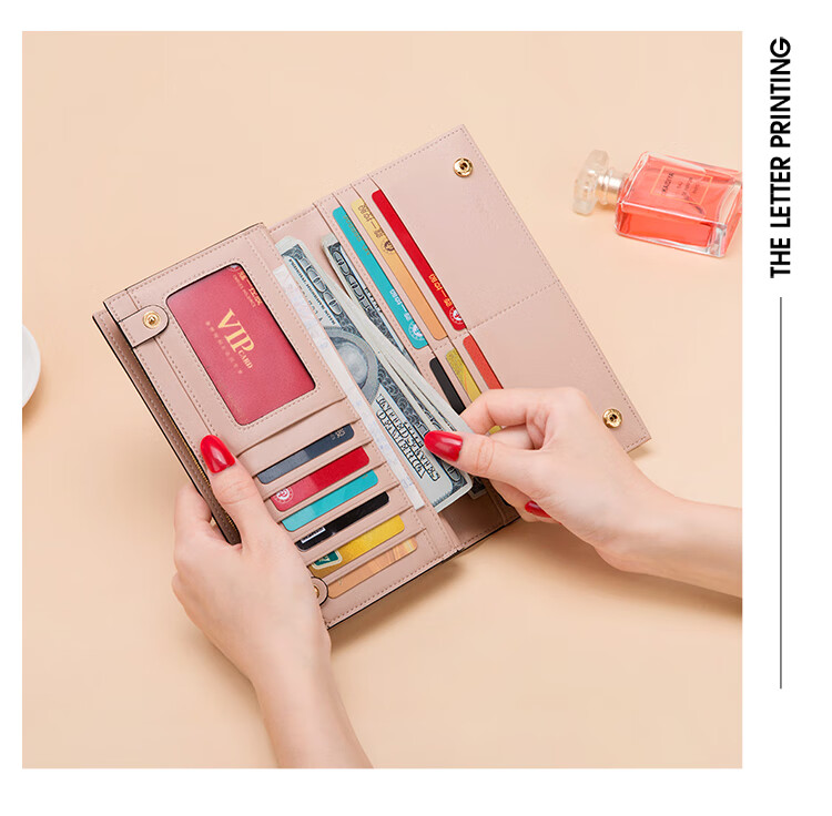 Kouyi Women's Long Leather Wallet Multifunctional Zipper Large Capacity Coin Purse Birthday Gift for Girlfriend 16
