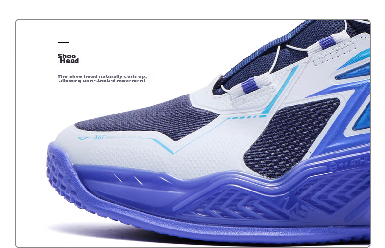 361° Children's Basketball Shoes, 2024 Fall/winter Youth All-Round Performance Quick-Rebound Technology Basketball Shoes, Blue, Size 39 19
