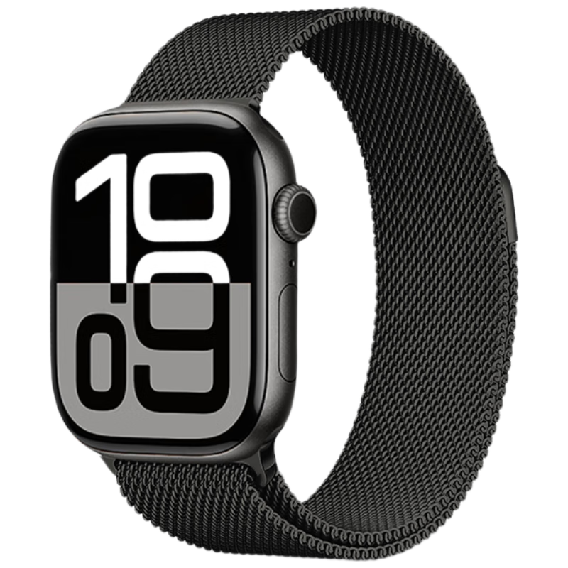 MSSM Compatible Apple Watch Band for Apple Watch Milanese Loop IWatch Ultra 4/S12/11/10/9/Se3 with Metal Magnetic Clasp, Graphite Color, 44-49