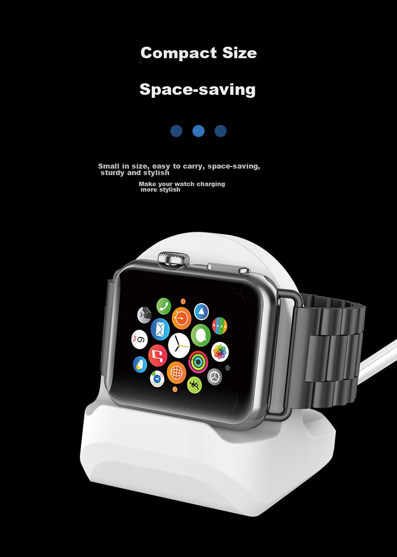 KMaxAI Wireless Charging Stand for Apple Watch, Compatible with IWatch Series 12/SE3/11/9 Ultra4/3, Silicone Base Holder, White 4