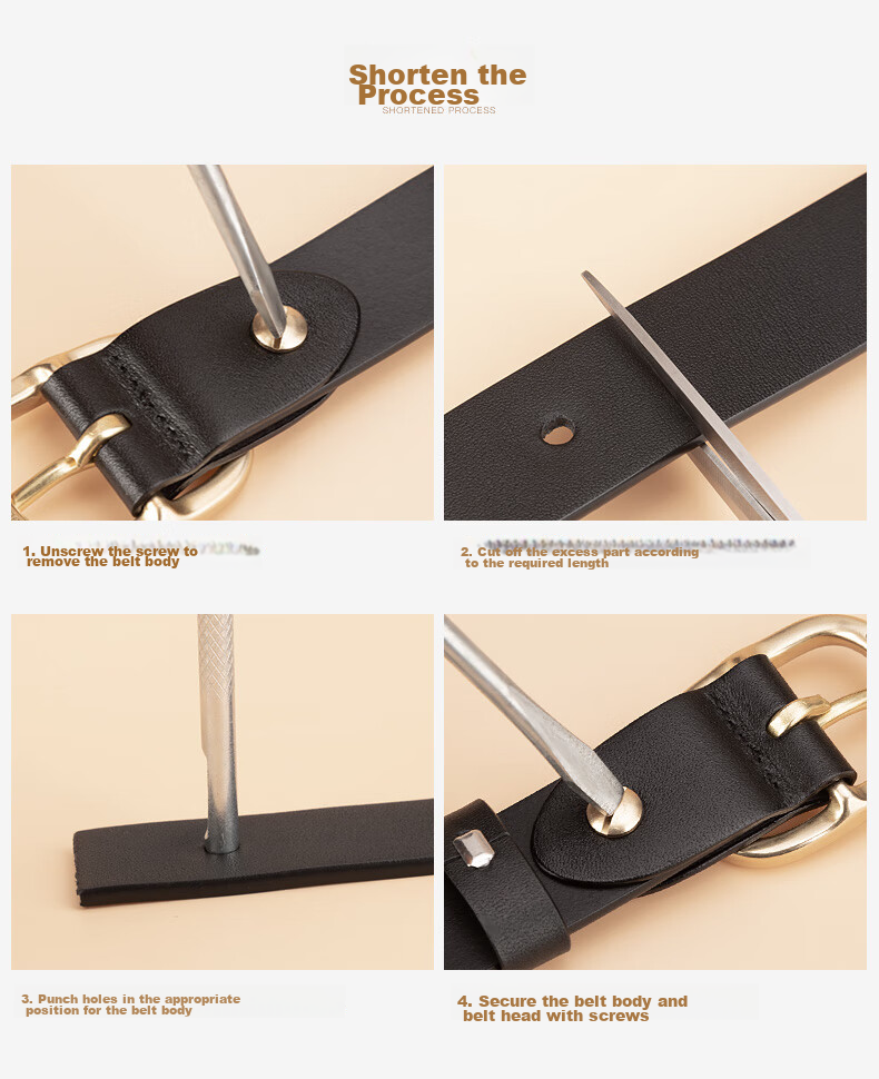 Cattlesboss Women's Leather Belt, Simple Casual Denim Versatile Trouser Belt, Fashionable 5323, Dark Brown, 105cm 19