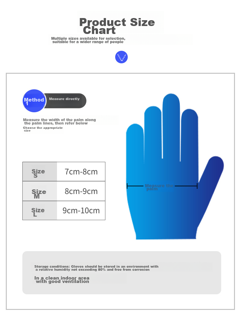 Jiazhanli Disposable Nitrile Gloves, Thickened Durable Gloves, Protective Laboratory Rubber Blue Nitrile Gloves (100 Pieces/box), Size S 11