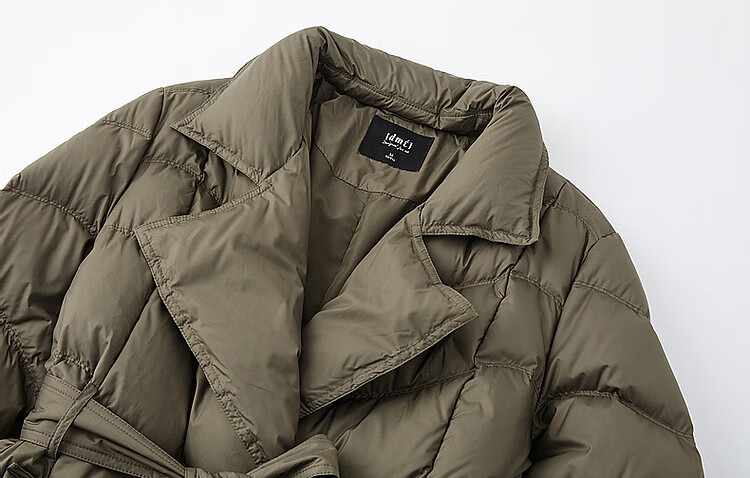 Dme [Jingshu Laqian] Winter 400T Spring Yafang 90 Duck Down Long Double-Breasted Ruffle down Jacket for Wome 6