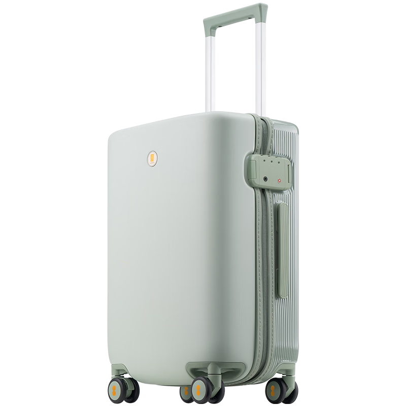 LEVEL8 Luggage, 20-Inch Carry-On Suitcase, Unisex TSA Password Lock, Spinner Wheels, Flora Series, Cardamom Gree