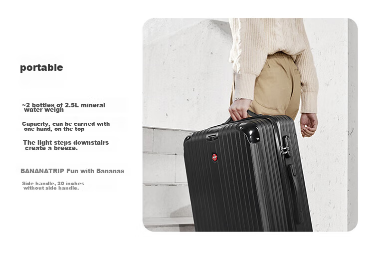 CROSSGEAR Swiss Cross Medal 24-Inch Trolley Suitcase Large Capacity Travel Luggage Check-In Case Business Trip Luggage for Men And Women with Password Lock Leather Suitcase 9