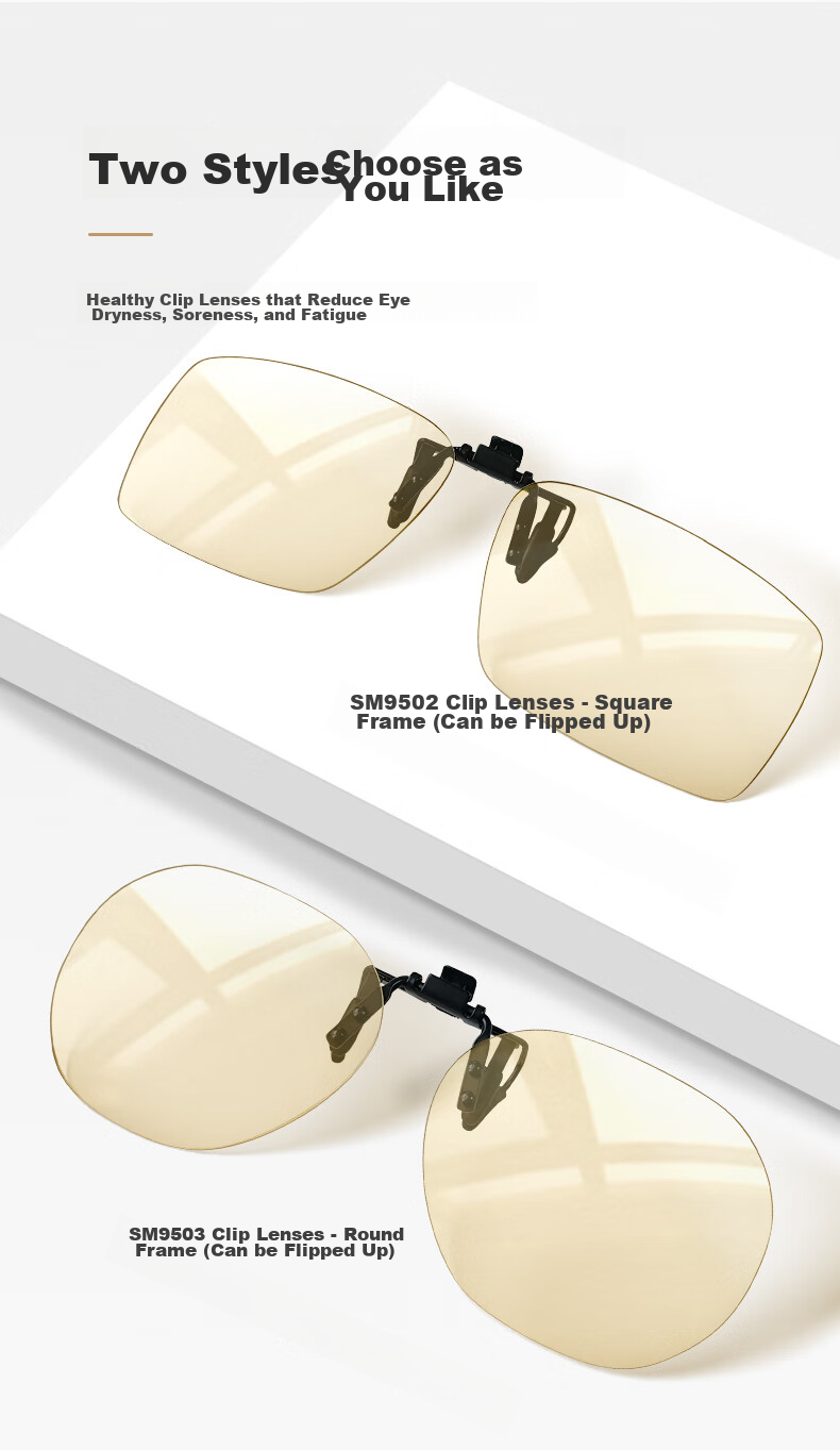 Quark Official [US Patent Black Lenses] Myopia Clip-On Glasses with Blue Light Blocking And UV Protection Sm9502 10