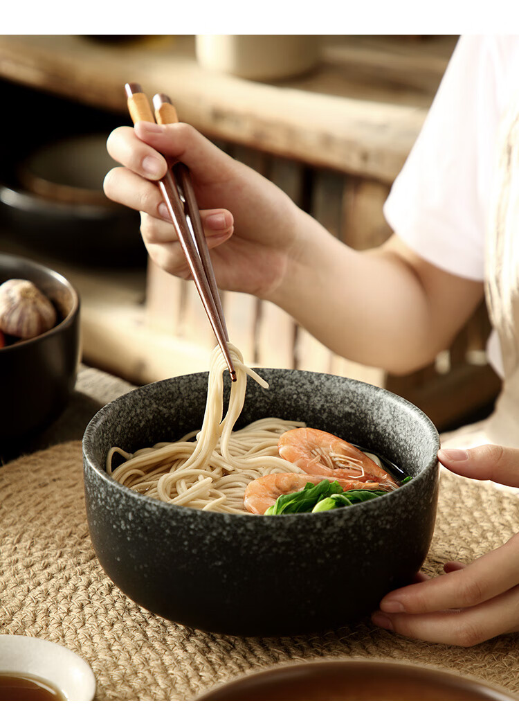 PINYU Japanese-Style Ramen Bowl, Tableware Noodle Bowl, Large Home Use Bowl for Noodles And Soup, Heat-Resistant Ceramic Soup And Noodle Bowl [White] 7