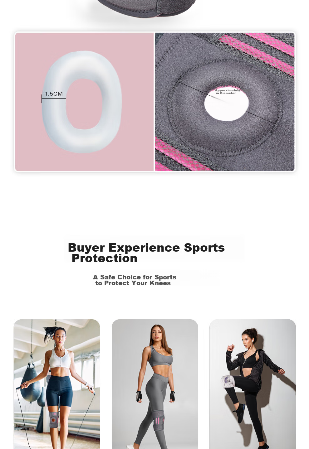 Gingpai Sport Knee Brace for Jump Rope, Professional Sports Knee Support for Women, Patella Protection for Running, Hiking, Badminton, Meniscus Knee Sleeve And Protector 7