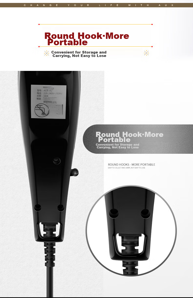 AUX Hair Clipper, Adult Hair Trimmer, Electric Scissors, Home Use Hair Cutter with Cord, Electric Shaver, Hair Cutting Tool, Self-Service Hair Trimmer for Short Hair 7