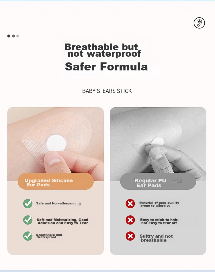 HOY BELL Waterproof Ear Plugs, Silicone Gel, 60 Pieces, Baby Bath Ear Protection, Waterproof Gadget, Baby Swimming And Hair Washing Ear Protection Patches 4
