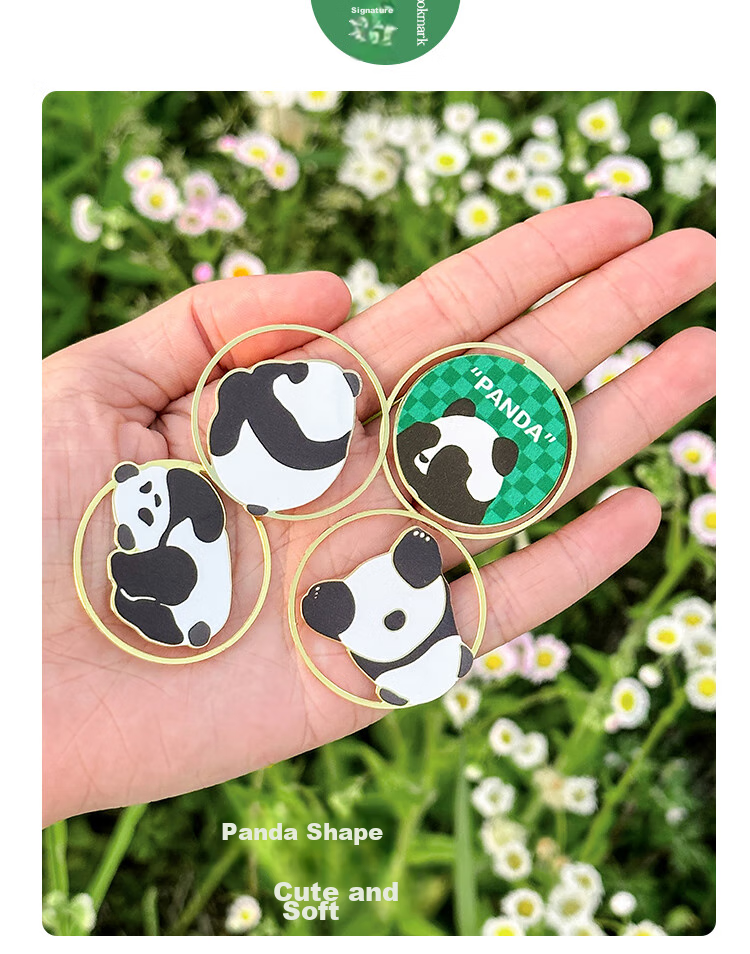Sannianerban [Teacher's Day Gift/Almost] Bookmark Gift Box, Cute Panda Design, Metal Material, Student Stationery, Creative Gift, Holiday Present, Birthday Gift, Prize 3