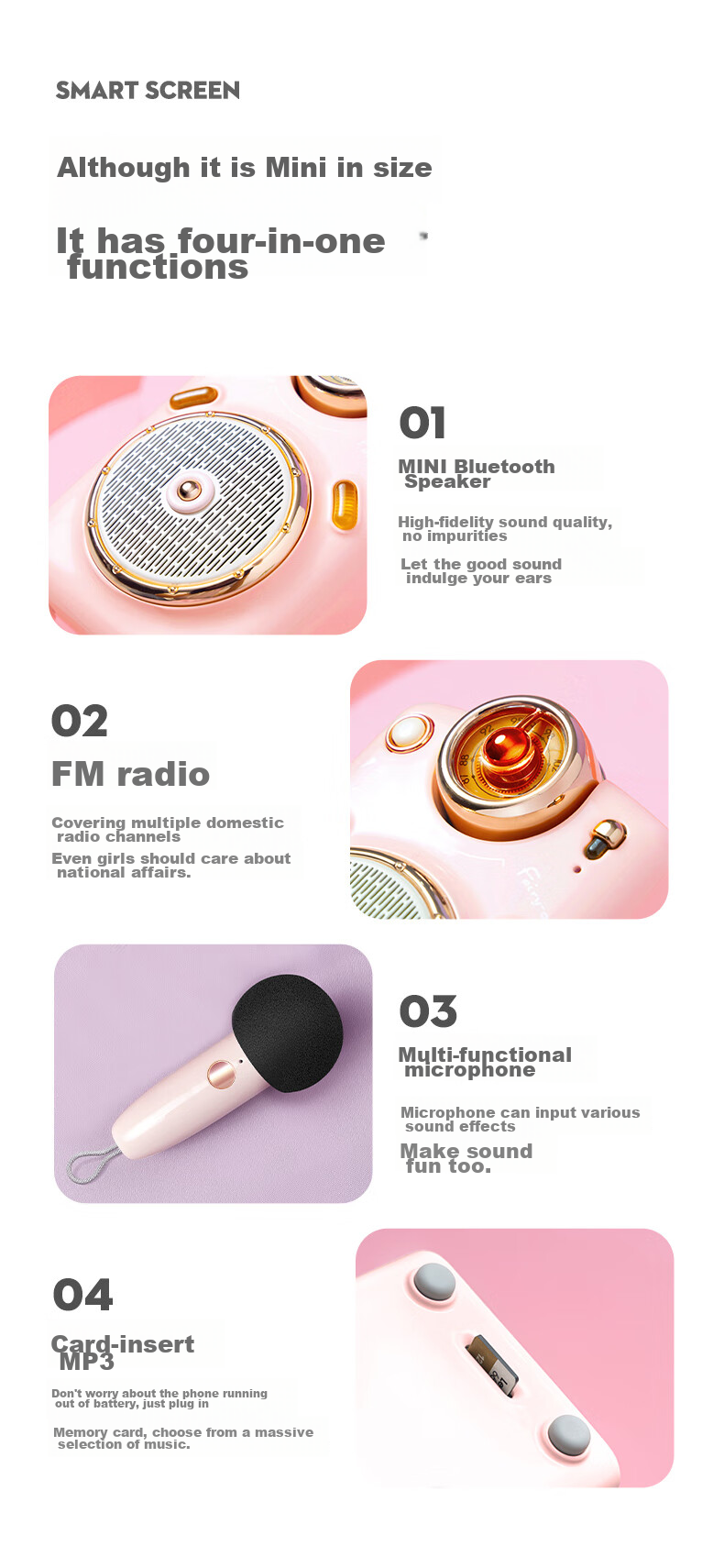 Divoom Bluetooth Speaker with Microphone And Card Slot, Karaoke Speaker, Home KTV Mini Wireless Microphone, Compact Speaker, Gift for Girlfriend Or Childre 11