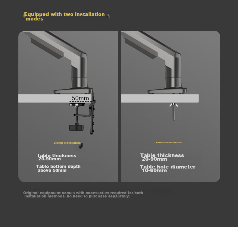 NB Monitor Stand, Mechanical Arm, Computer Desk Clamp Base, No Drilling Required, Screen Lifting And Suspended Support, Height-Increasing Bracket, Suitable for Kexi Zhuowei, 17-32 Inches 15