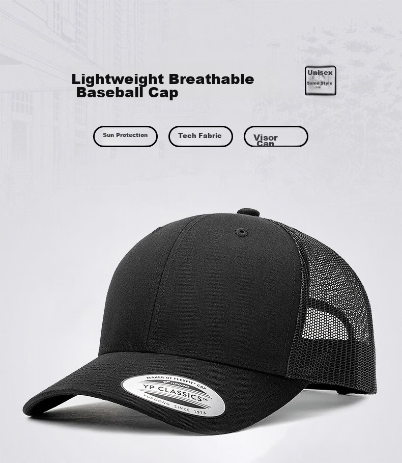 FLEXFIT Men's Mesh Baseball Cap, Spring And Summer Sun Protection Hat, Adjustable Truck Driver Visor Cap, One Size Fits All 3