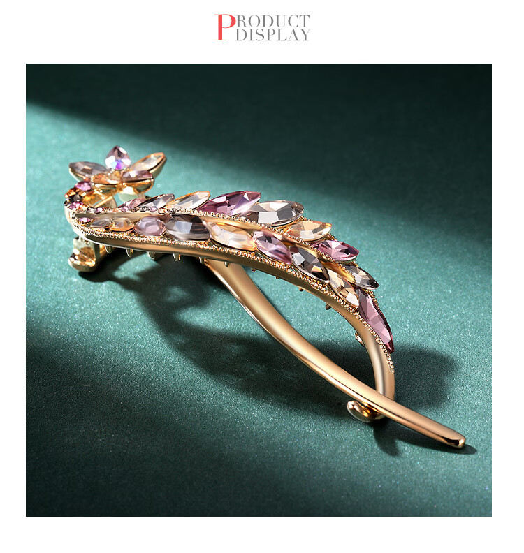 CHIMERA High-Quality Leaf Hair Clip, Rhinestone Twist Clip, Hairpin, Hair Accessory, Hair Clip, Women's Mid-Autumn Festival Gift 5
