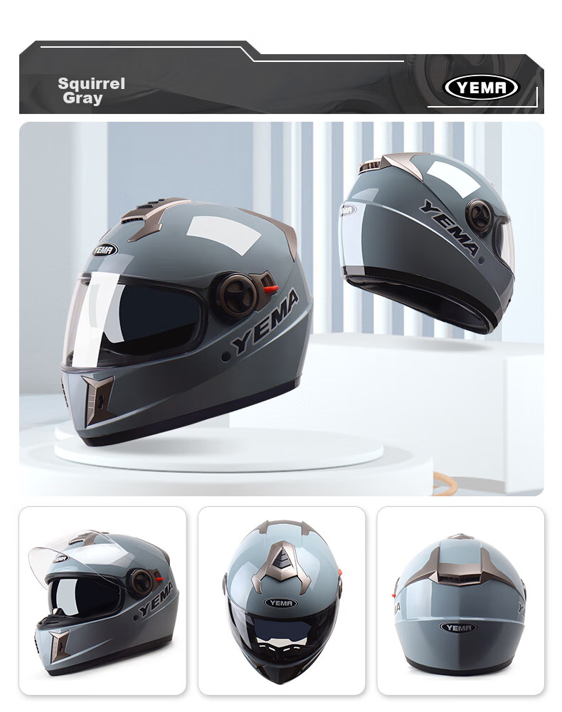 YEMA 3C Certified 828S Motorcycle Helmet for Men, Full-Face, Winter Anti-Freeze Warm Dual Visor Motorcycle Safety Helmet, All-Season Universal Size, Matte Black with Anti-Fog Sticker 22