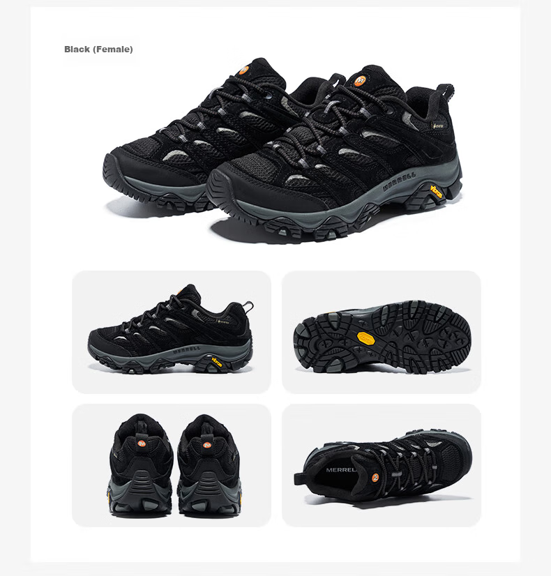 Merrell MOAB3 GTX Hiking Shoes, Outdoor Waterproof Sports Climbing Shoes for Men, Vibram Outsole, Non-Slip Breathable Winter Shoes, Size 42 24