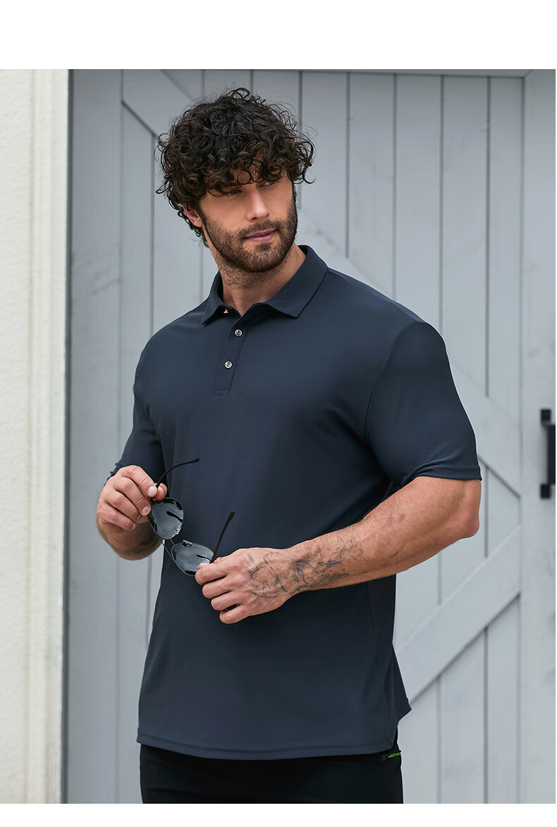 Dibinze Plus Size Ice Silk Short Sleeve Polo Shirt Men Summer Thin Loose Big and Tall Black 2XL 16