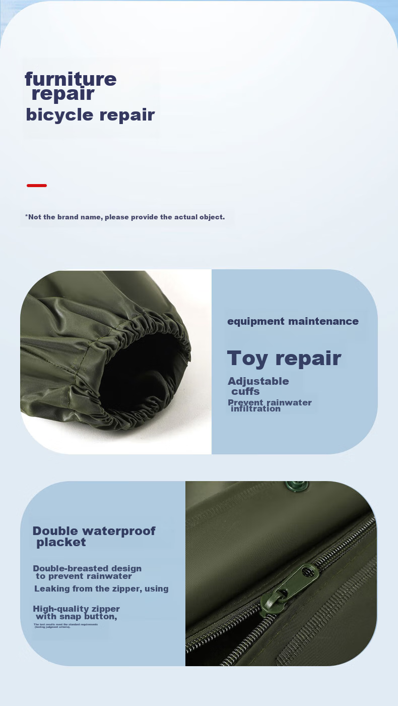 Leyoubaiyi Long Trench Coat One-Piece Raincoat, Army Green, Adult Men And Women Reflective Waterproof Flood Prevention Rain Poncho Constructio 11