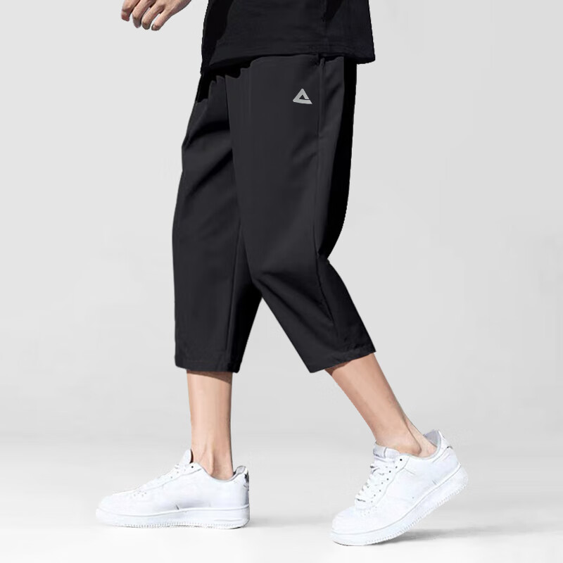 PEAK Men's Sports Shorts, Three-Quarter Length, Summer Quick-Dry Breathable Loose-Fitting Running Casual Pants, Athletic Shorts DF352441 22