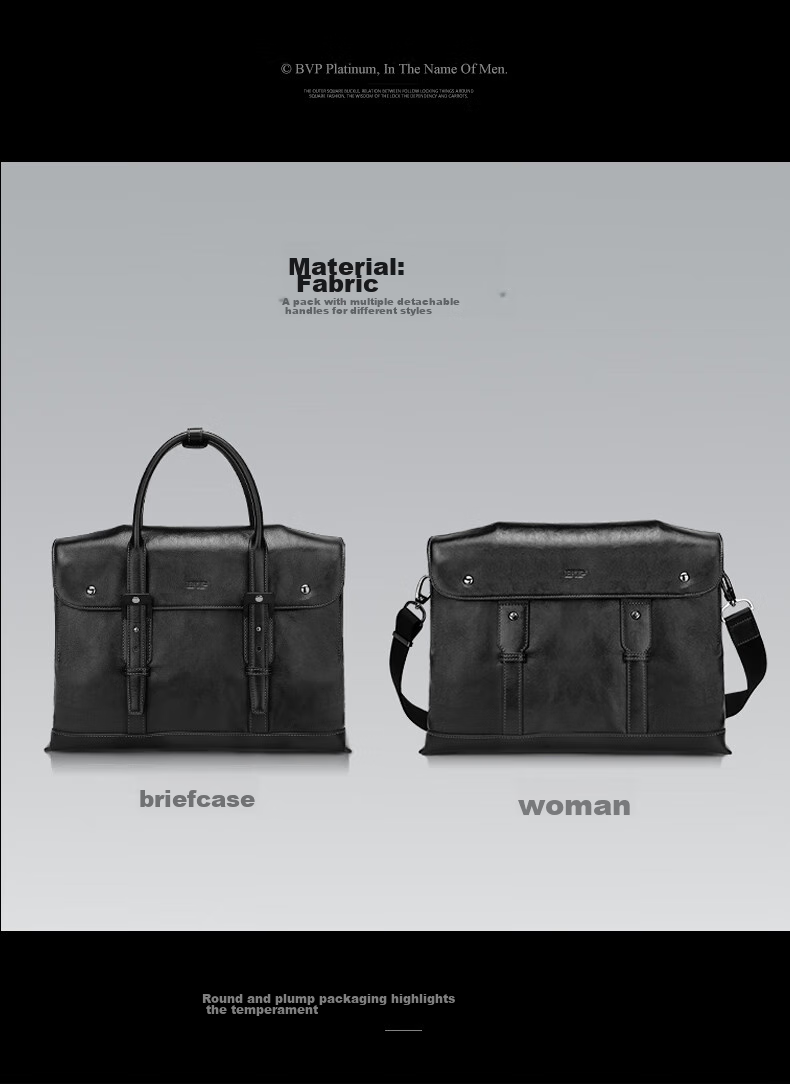 BVP Briefcase for Men, Business Top-Grain Leather Handbag, Crossbody Bag, Laptop Bag, Briefcase, Birthday Gift 4