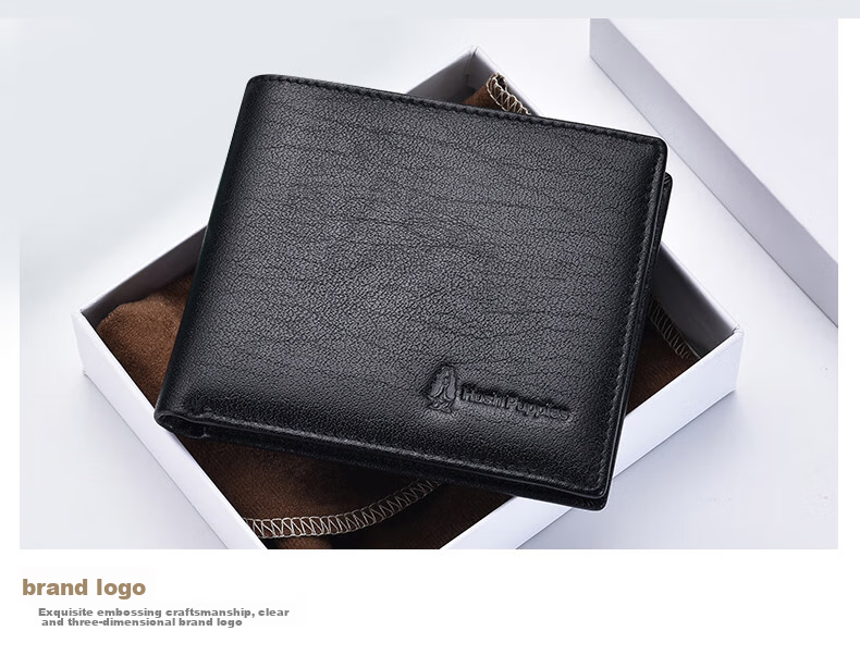 Hush Puppies Wallet, Men's Leather Short Casual Purse, Driver's License Holder, Ticket Holder, Birthday Gift 9