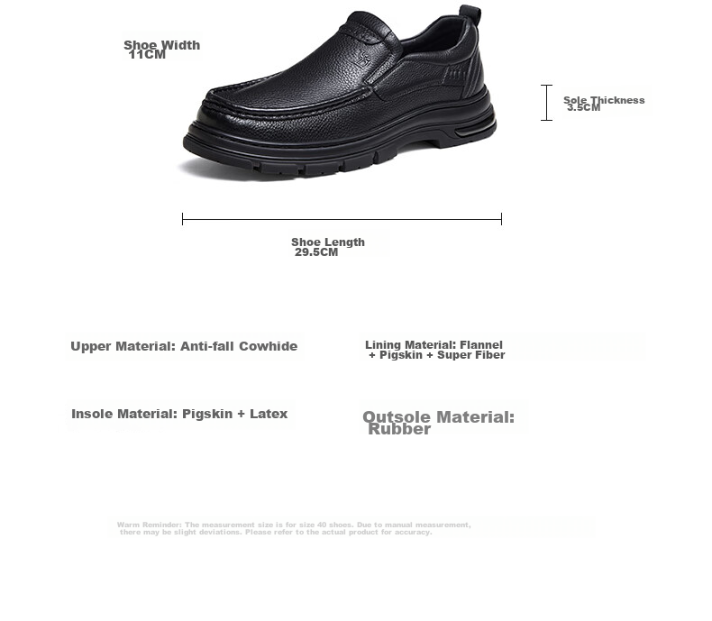 CAMEL Leather Comfortable Work Casual Dad Classic Business Shoes for Men, G14A211653, Black, Size 38 14