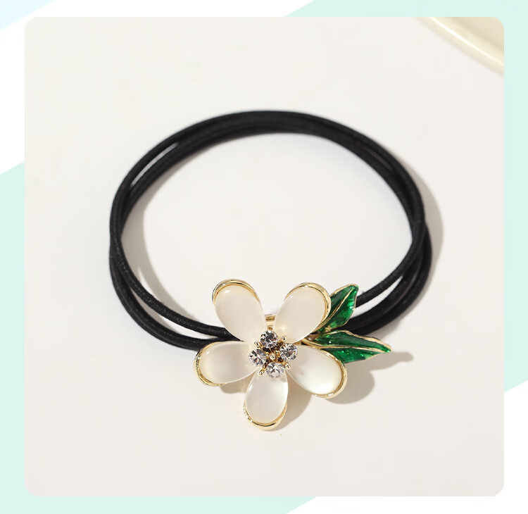 CHIMERA High-End Hair Tie, Cat's Eye Stone Four-Leaf Clover Hair Clip, Ponytail Elastic Band, Birthday Gift for Wome 17