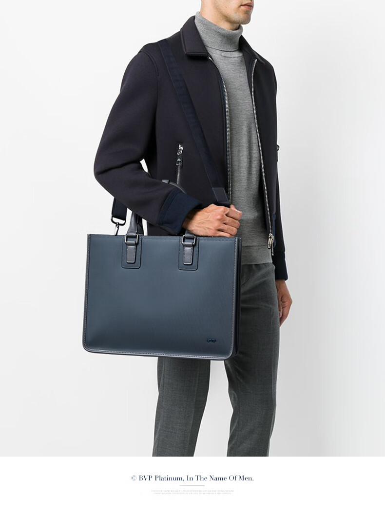 BVP Men's Leather Briefcase, Horizontal Style Handbag, Fashionable Laptop Bag, Business Casual Briefcase for Men, Father's Day Gift 26