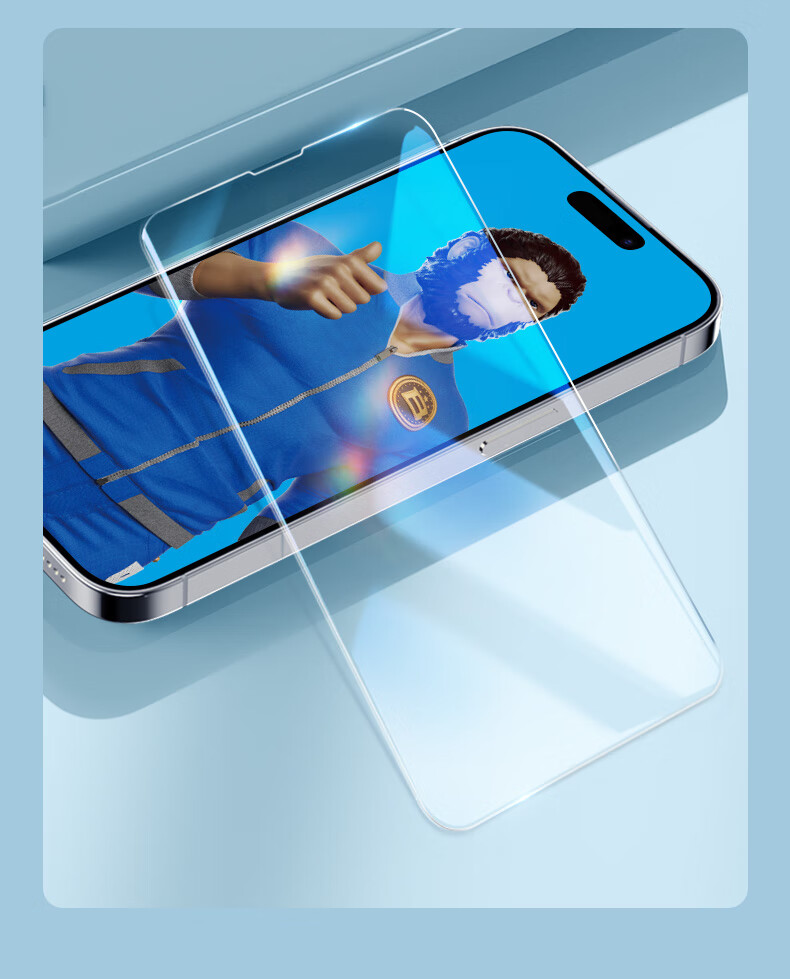BLUEO Tempered Glass Screen Protector for Apple IPhone 15/14 Pro, Fully Transparent, Full-Screen High-Definition Anti-Drop Protective Film 15