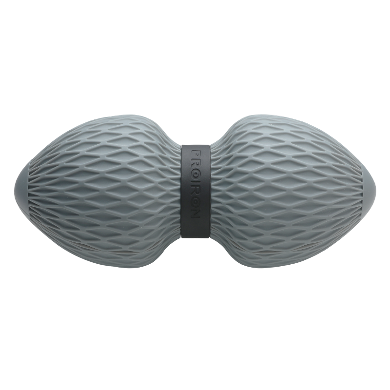 PROIRON Puli'ai Peanut-Shaped Fascia Ball, Foot Massage Ball, Neck Massage Ball, Yoga Back-Rolling Tool, Bird's Nest Pattern in Gray