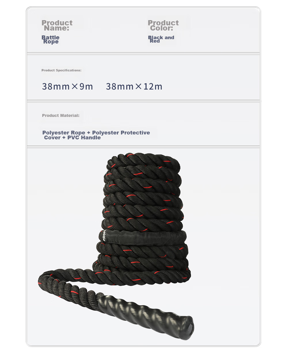 PROIRON Puli'ai Combat Rope, Professional Fighting Rope, Tactical Rope, 12 Meters / 38mm / 0.4 Meter Sheath 13