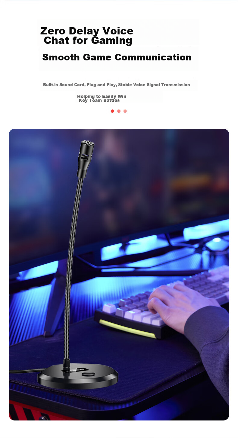 NINTAUS Microphone, Computer Wired Microphone, Desktop Computer, Laptop, Desktop Online Course, Video Conference, E-Sports Gaming, Voice Recording, Live Streaming, External Sound Card Y100B 14