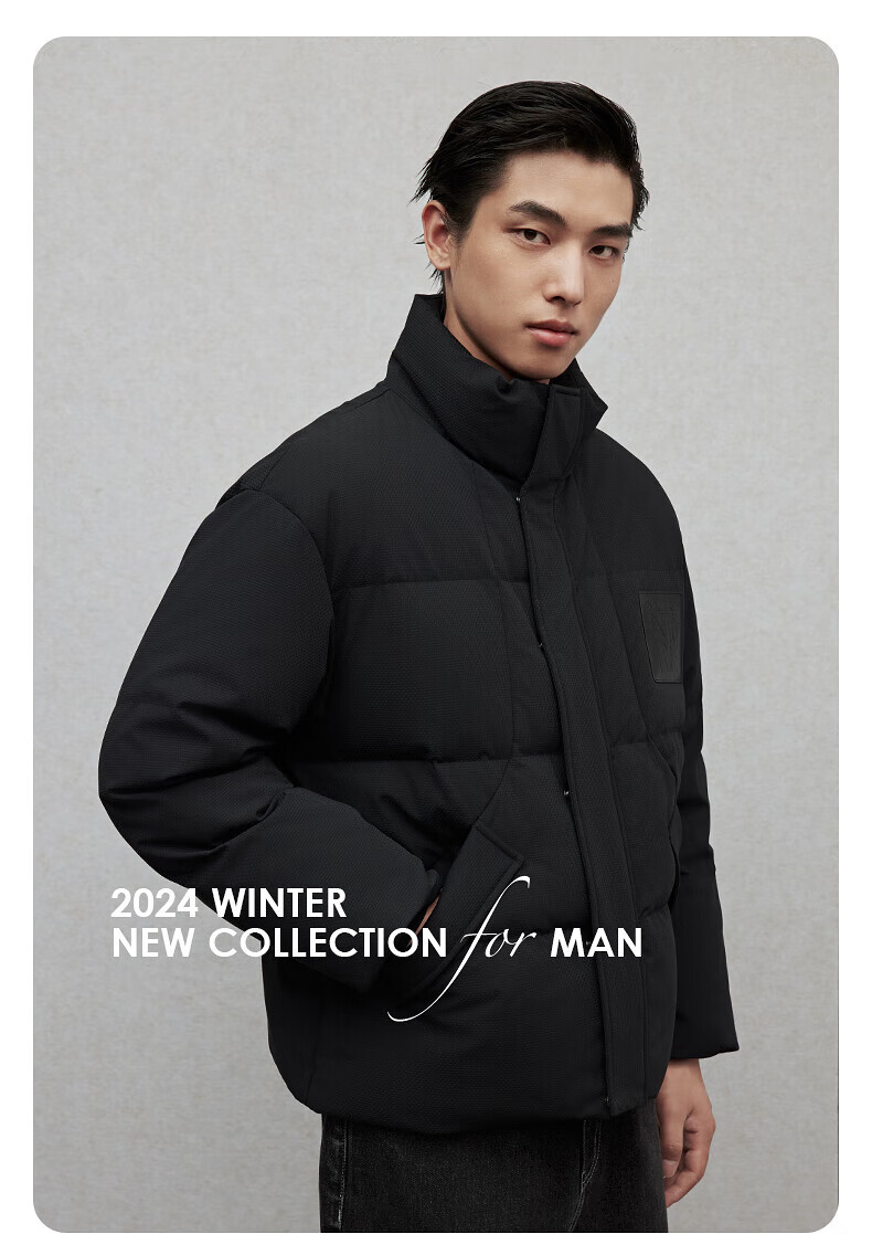 GXG Men's Wear, Commuter Stand-Collar Blazer, Winter 2024 New Product, Black, 170/M 8