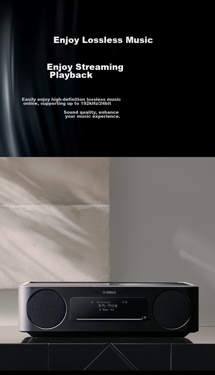 YAMAHA TSX-N237 Retro Bluetooth CD Desktop Speaker Two-Way Speaker Radio Wireless Charging USB Playback Fashion White 4