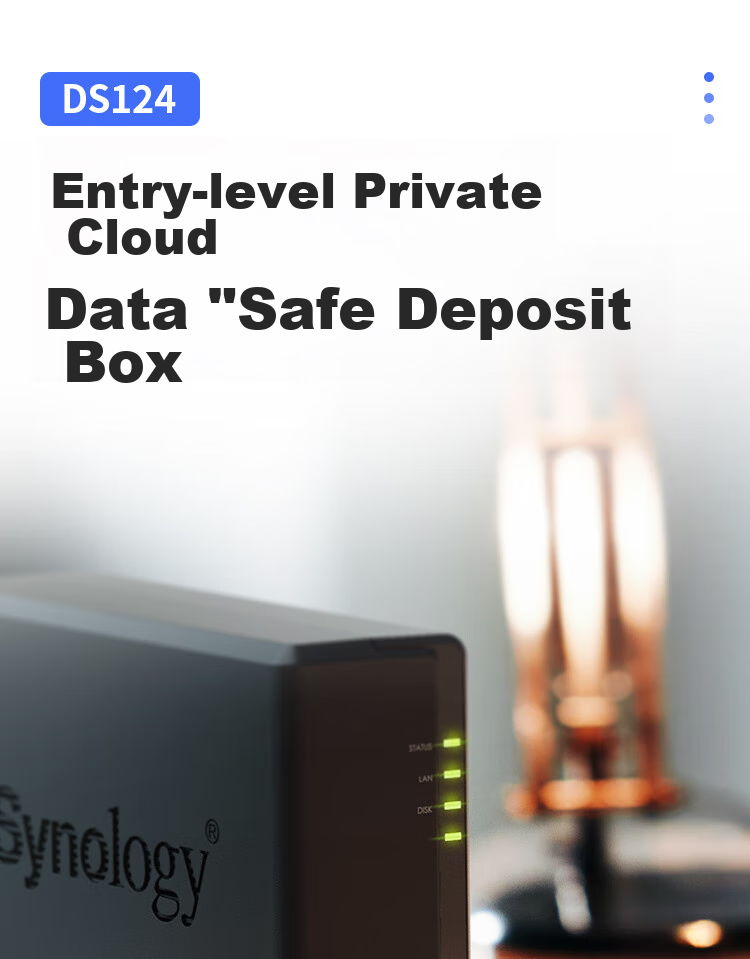 Synology DS124 Quad-Core Single-Bay NAS Network Storage Private Cloud Smart Album Automatic File Storage 1