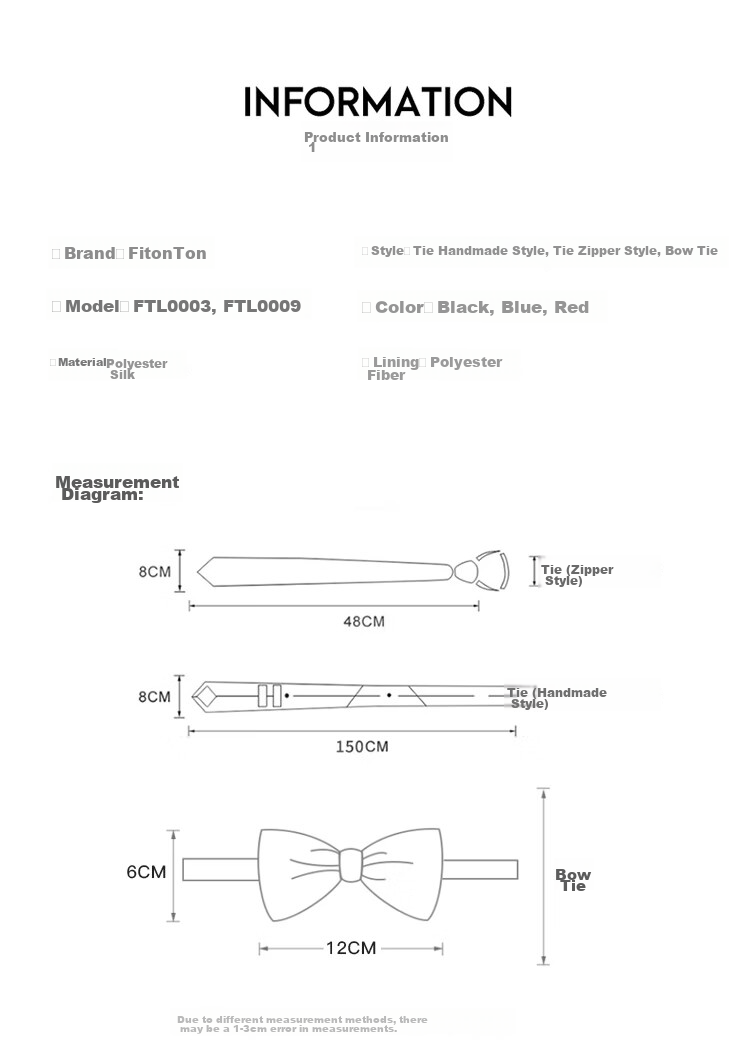FitonTon Wedding Banquet Bow Tie for Men, Formal Business Wedding Butterfly Tie with Twill Pattern, Gift Box Packaging, New Year And Valentine's Day Present 13