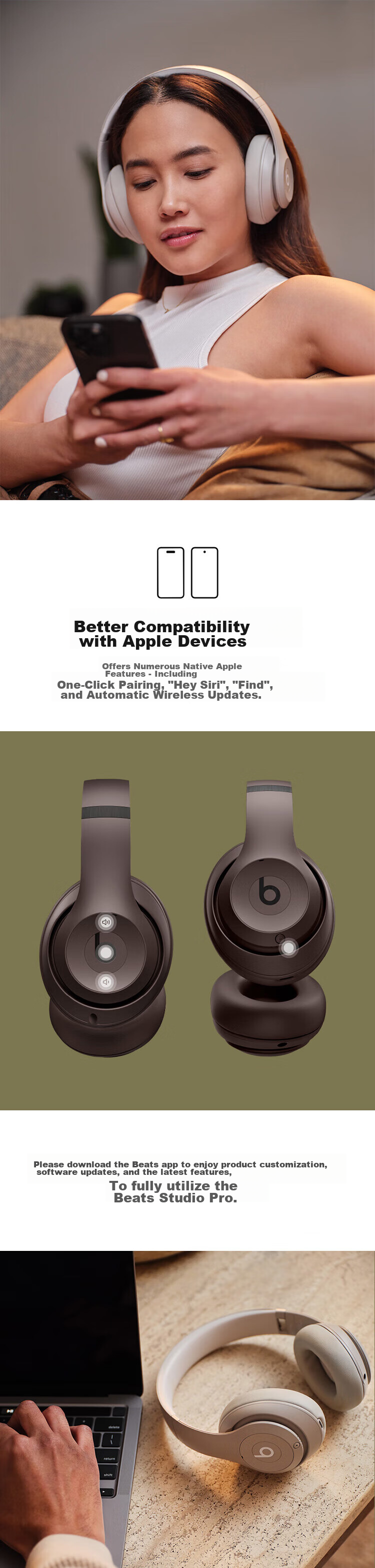Beats Studio Pro Wireless Over-Ear Headphones [Qixi Gift], Bluetooth Active Noise Cancellation, Compatible with Apple And Android Devices, Black 6